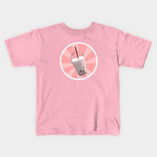 Bubble Tea Peach Burst Kids T-Shirt